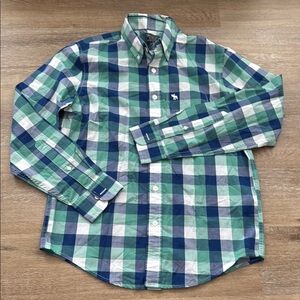 Abercrombie & Fitch Size S Green and Blue Plaid Casual Shirt Long Sleeve